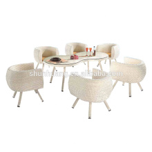 Popular high quality outdoor garden furniture anti-UV rattan wicker dining set for family use